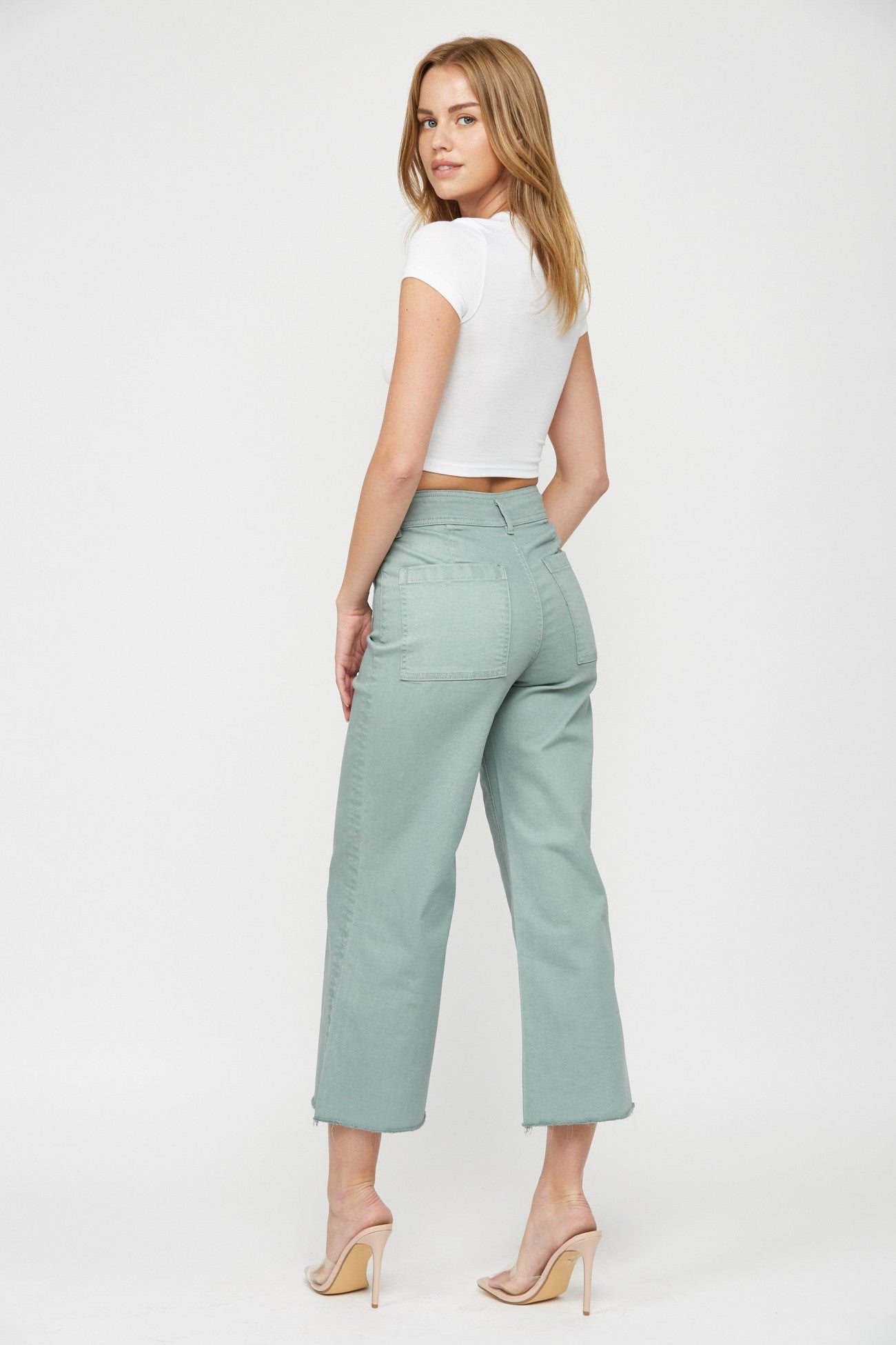 MICA Mint Crop Wide Leg Jeans