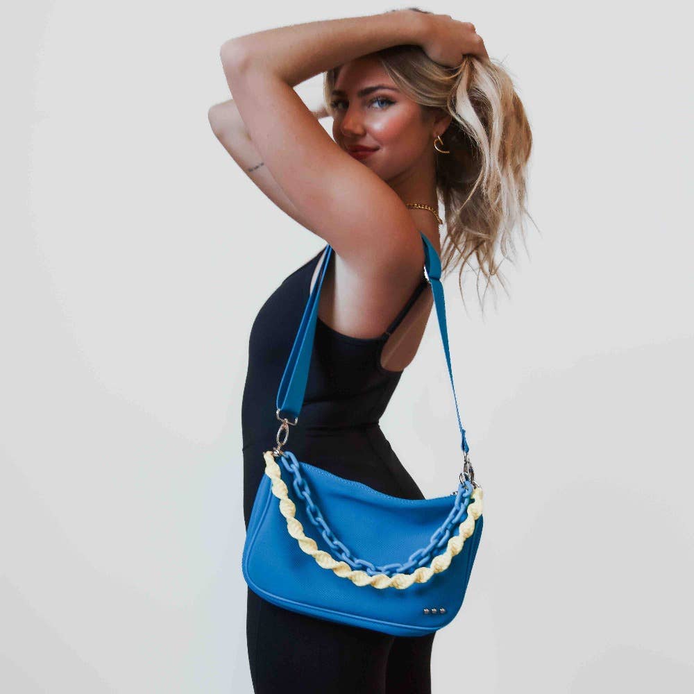 Oh So Neon Crossbody Shoulder Bag: Blue