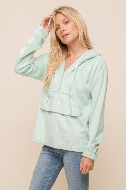 Cozy Mint Fleece Hoodie