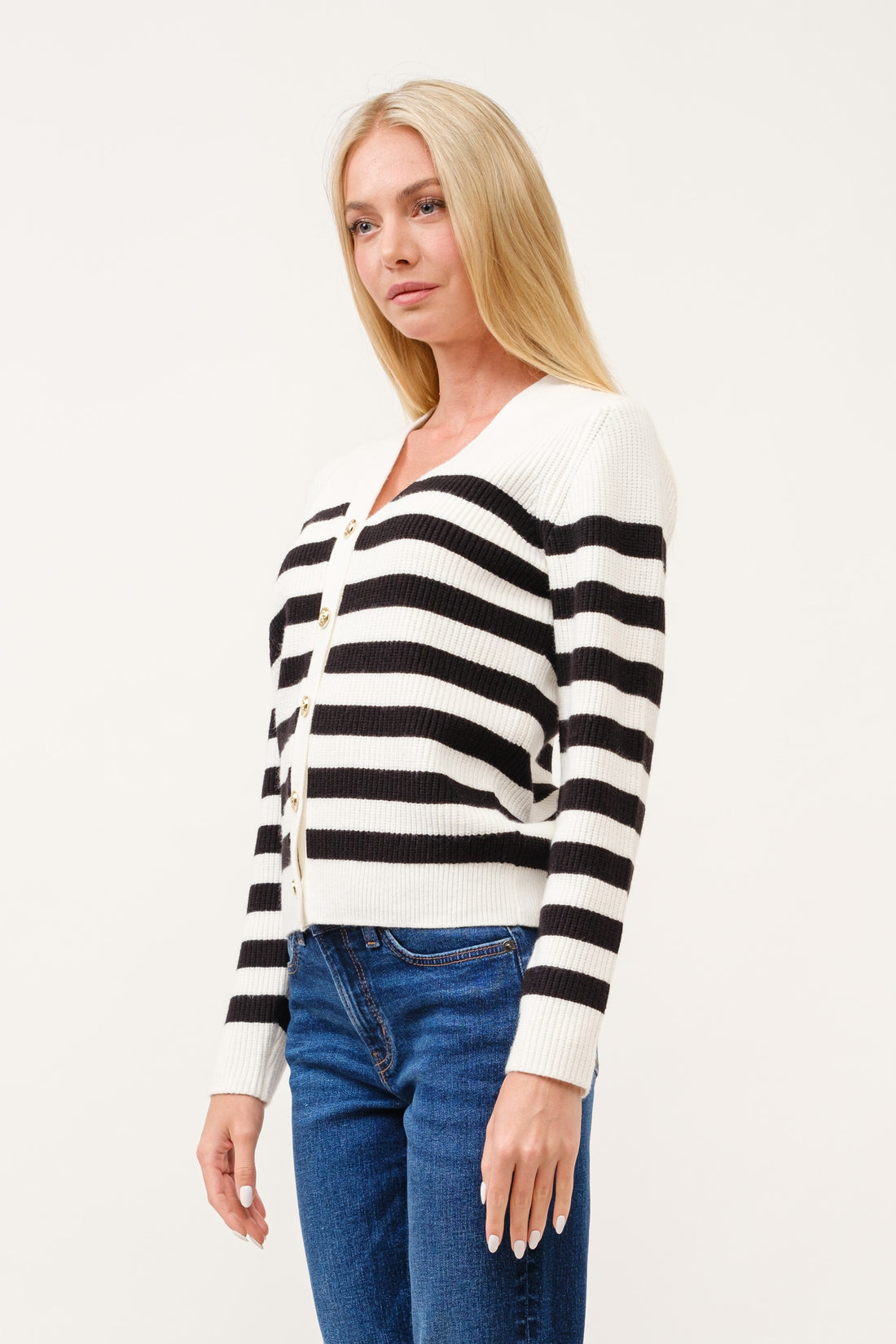 Classic Style Stried Cardigan