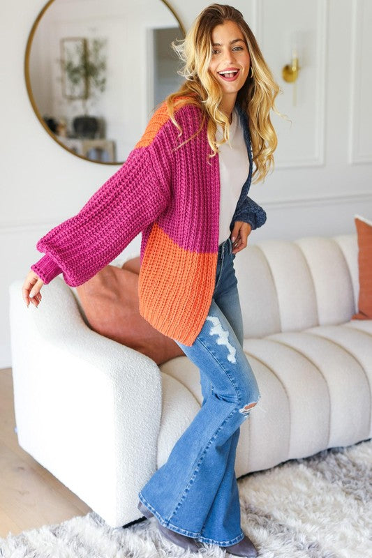 I’m Just Happy Colorblock Cardigan