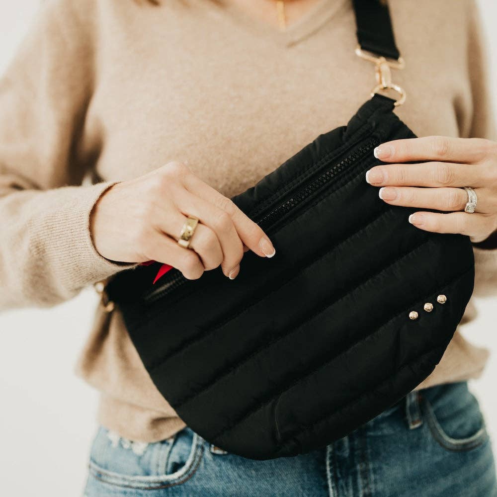 Jolie Puffer Bum Bag: Light Denim