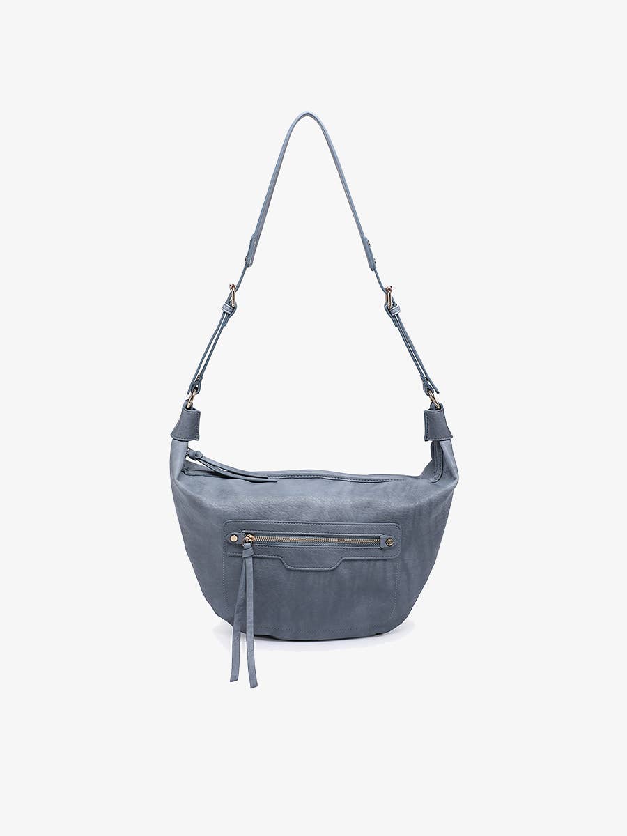 Leigh Distressed Hobo Bag: CARAMEL