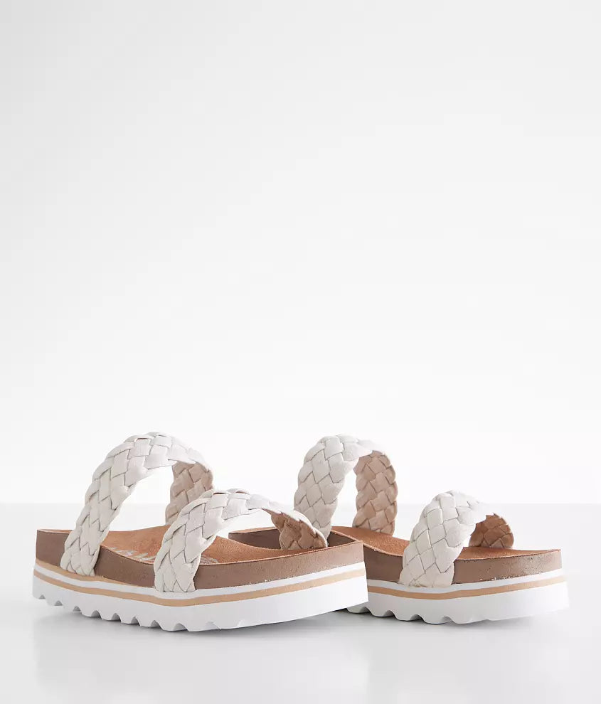 Braided Up White Shimmer Sandal