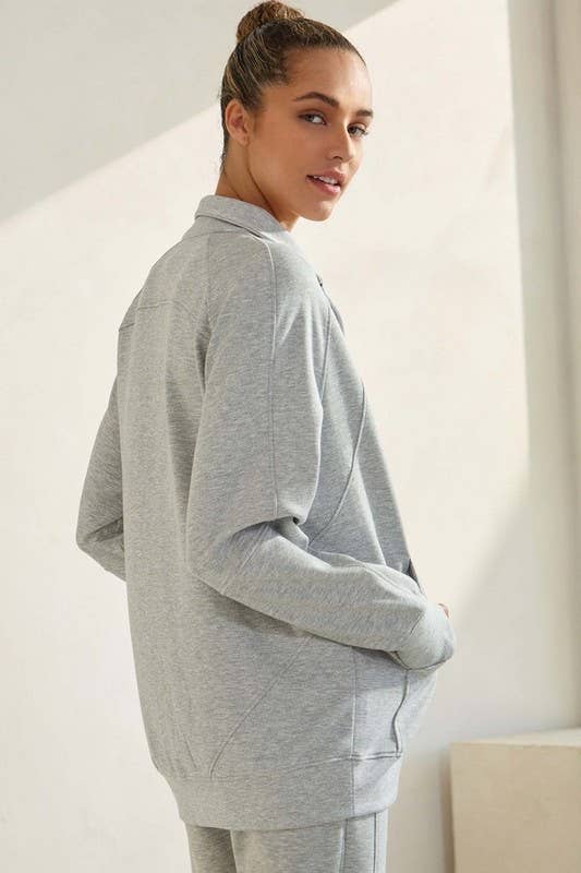First Pick Ultra Soft Funnel Neck Oversize Zip Jacket