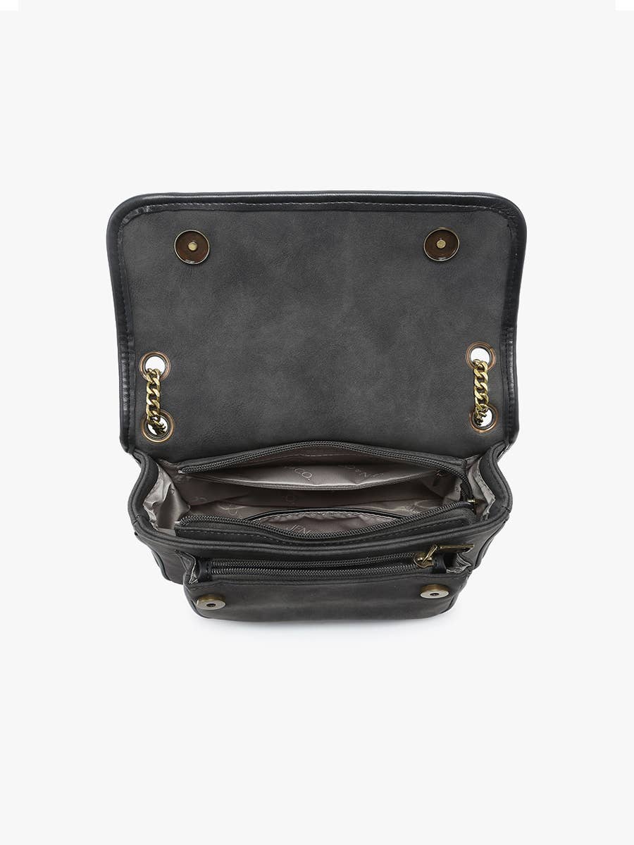 Nola Convertible Suede Crossbody Bag: Espresso