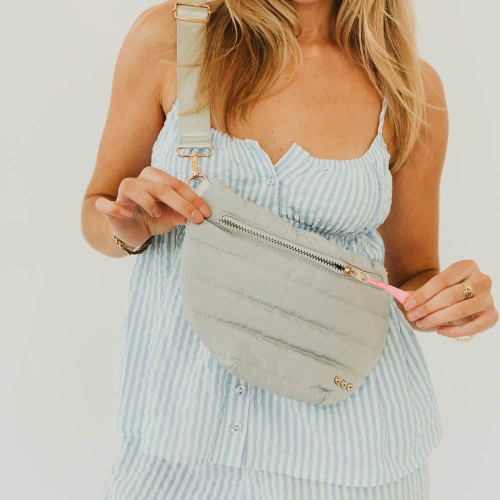 Jolie Puffer Bum Bag: Light Denim