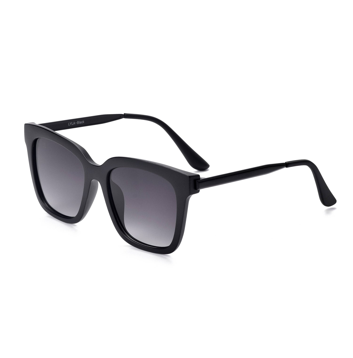 Lyla - Polarized Medium Cat Eye Sunglasses: Black