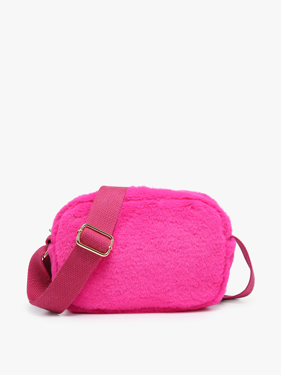 Geneva Faux Fur Belt Bag/Crossbody: Off White