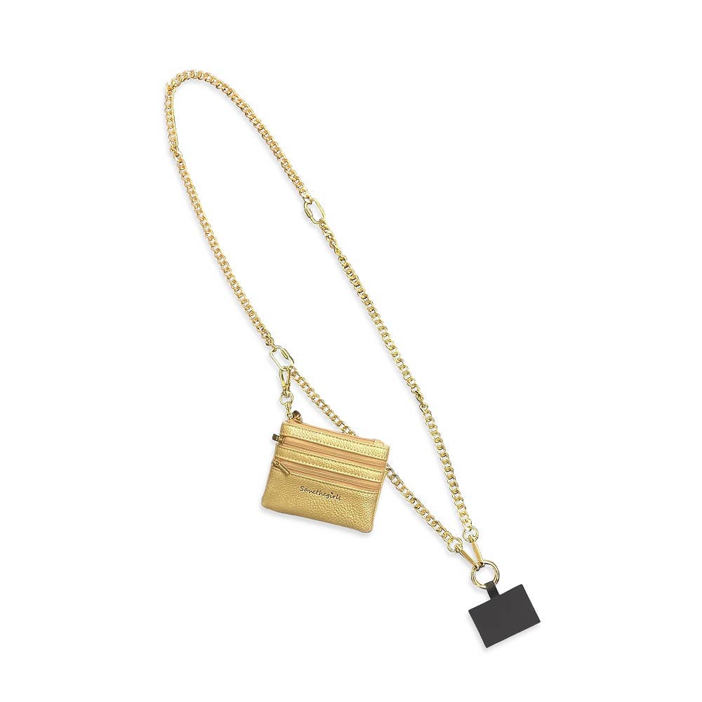 Clip &amp; Go Crossbody Phone Accessory : Gold