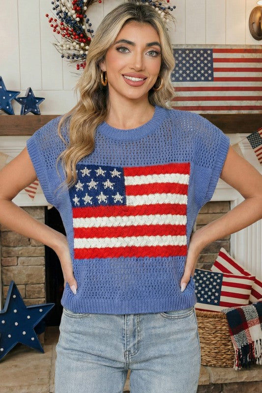Flag Crochet Top