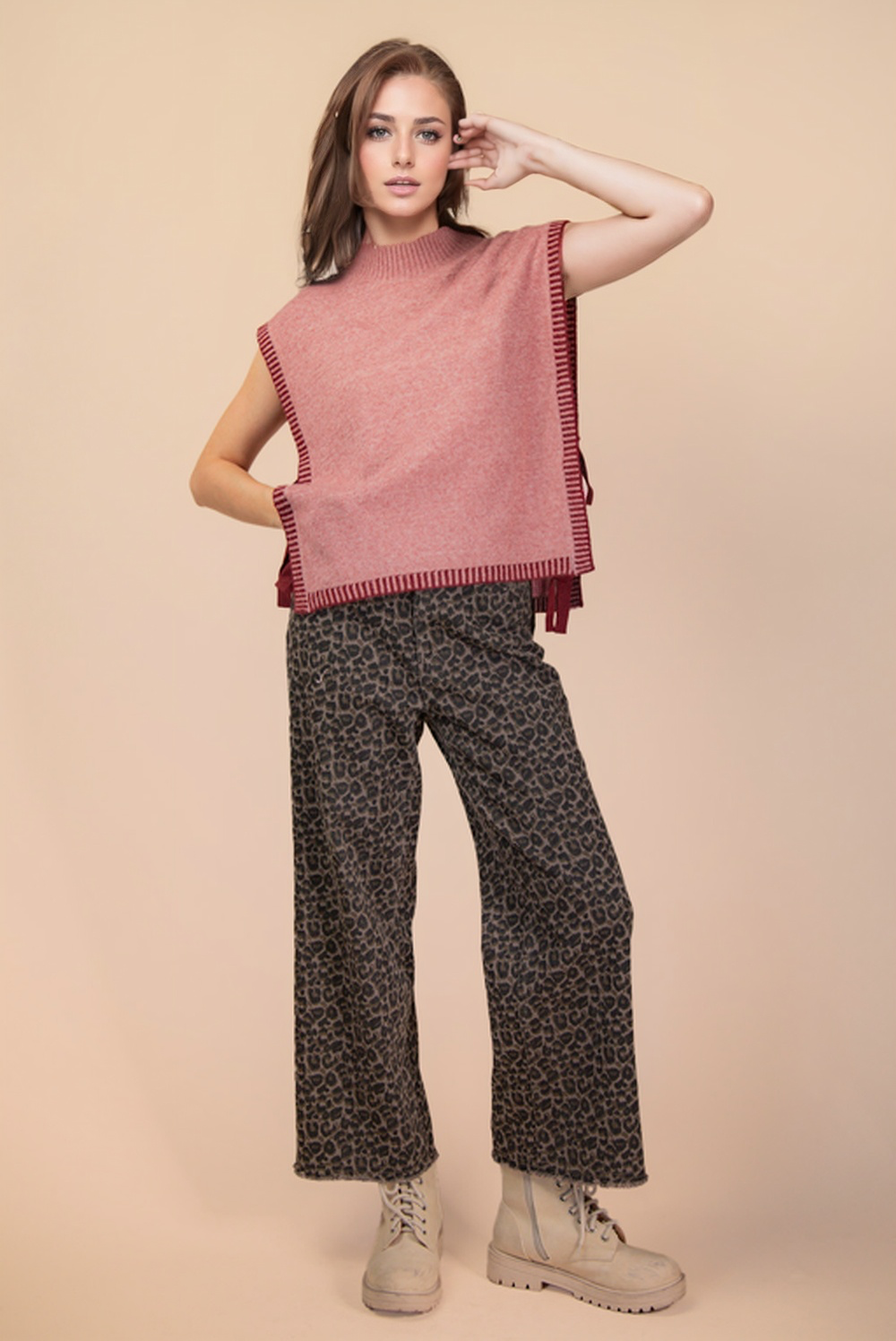 Nerissa Blush Side Tie Sweater