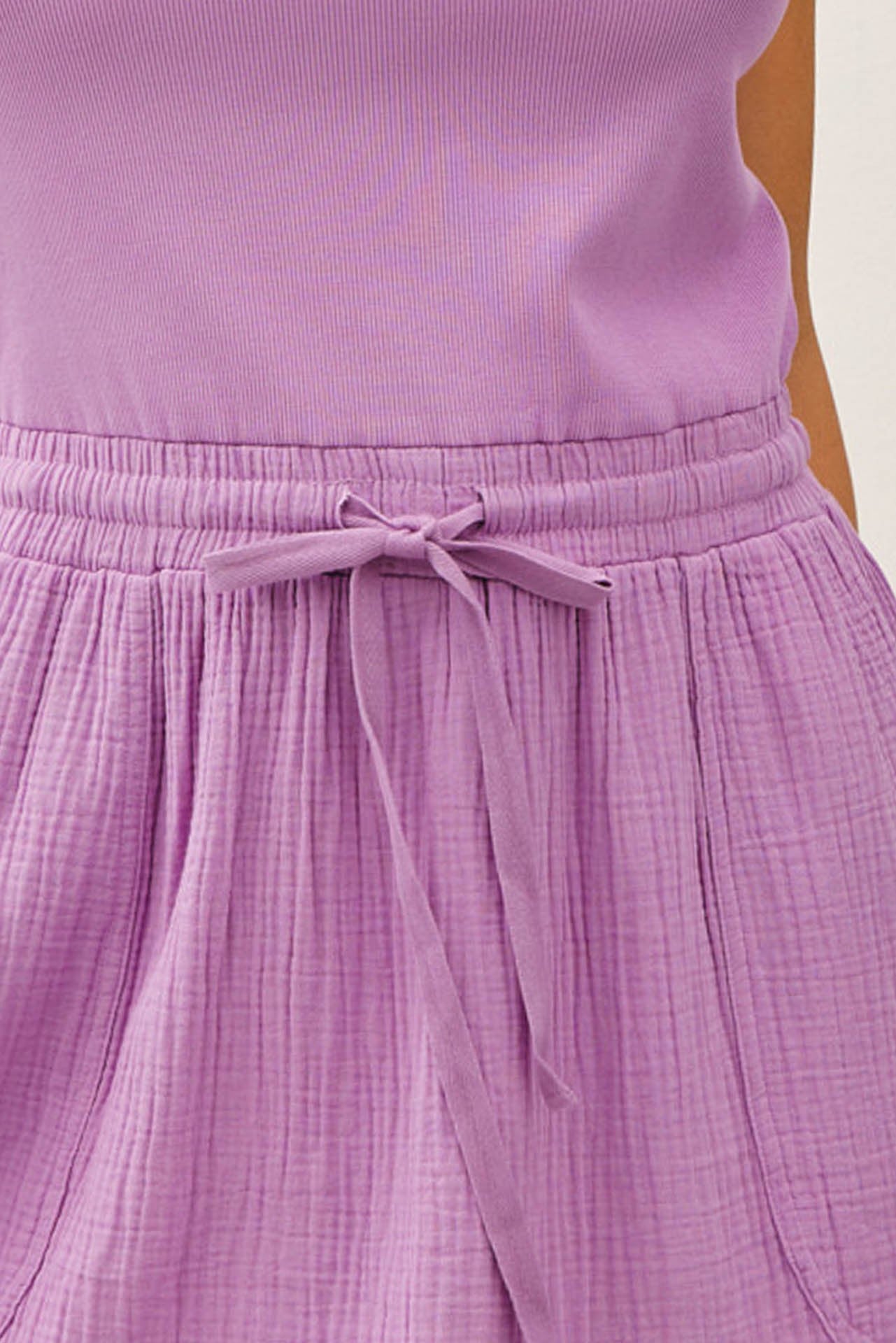 Laylani Cotton Gauze Lilac Midi Dress