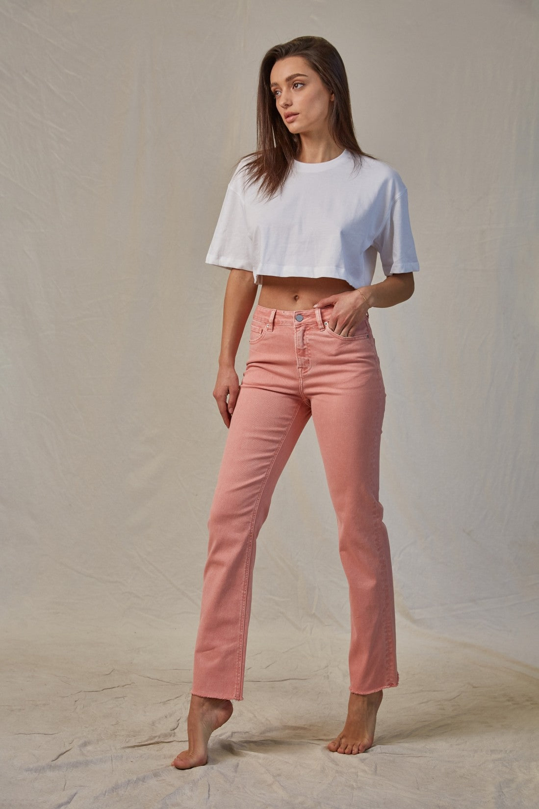 MICA Peachy Pink High Rise Jeans