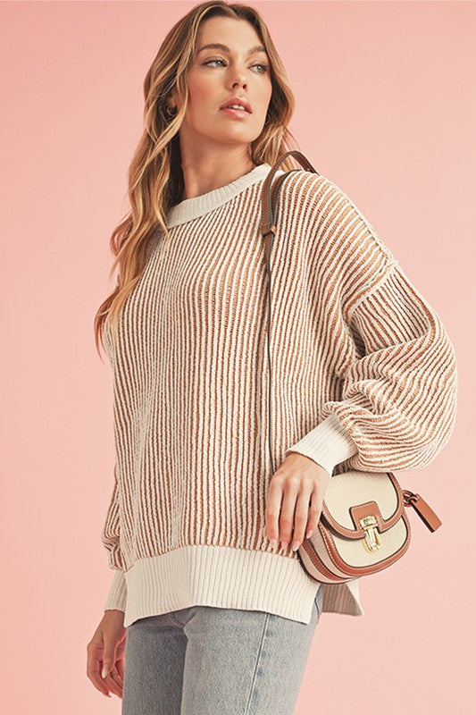 Falling Leaves Stripes Sweater