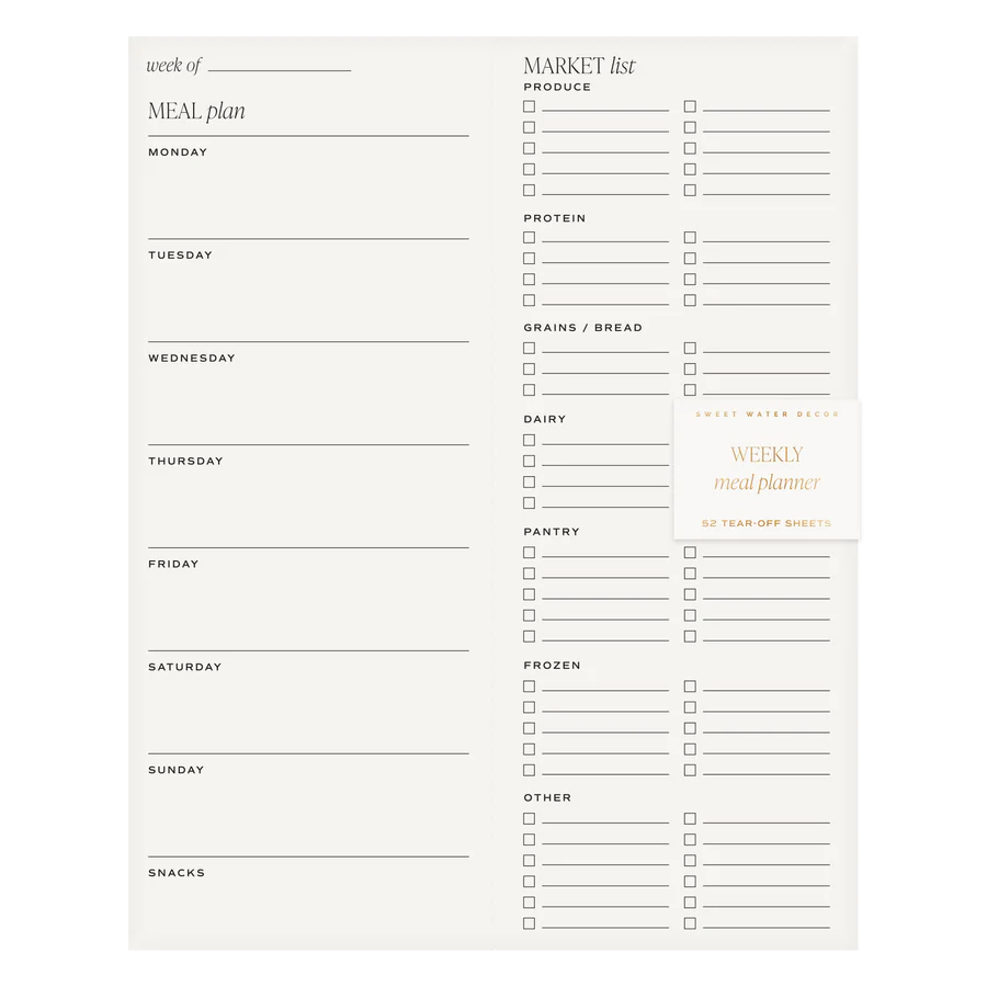 Meal Planner Tear Away Note Pad