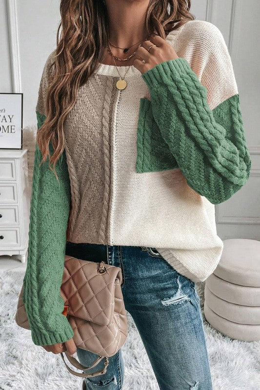 Fall Walk Colorblock Sweater