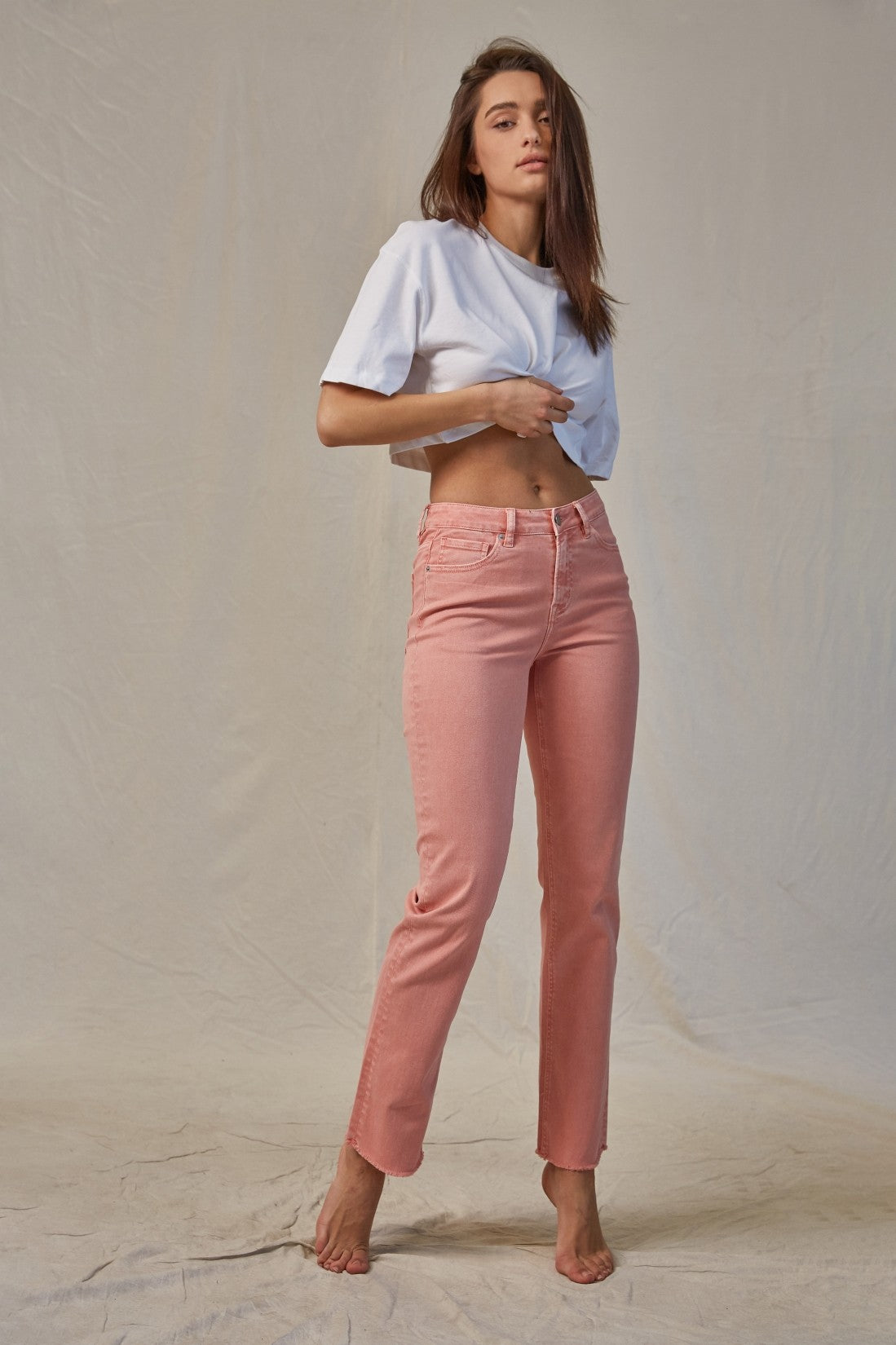 MICA Peachy Pink High Rise Jeans