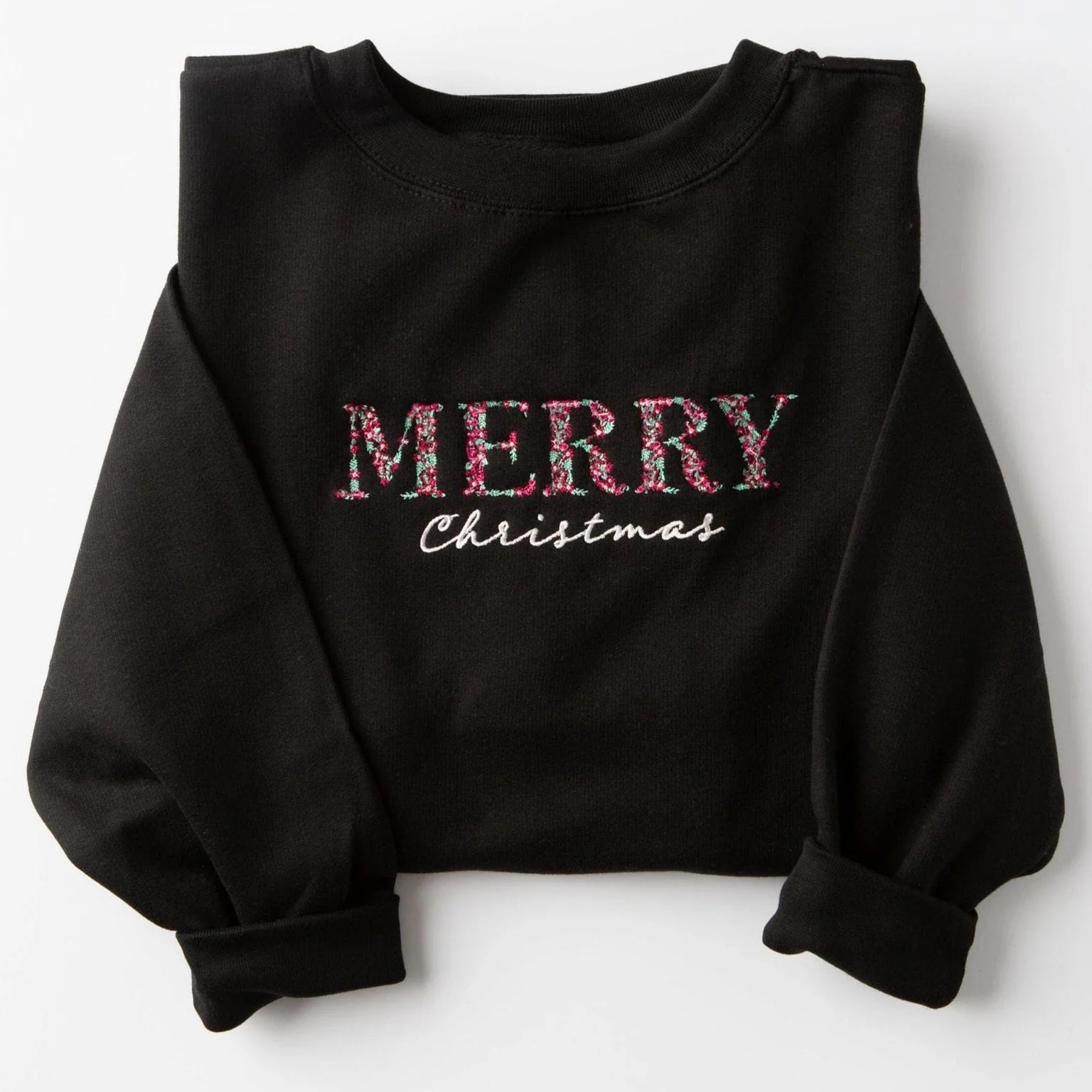 Merry Christmas Embroidered Sweatshirt