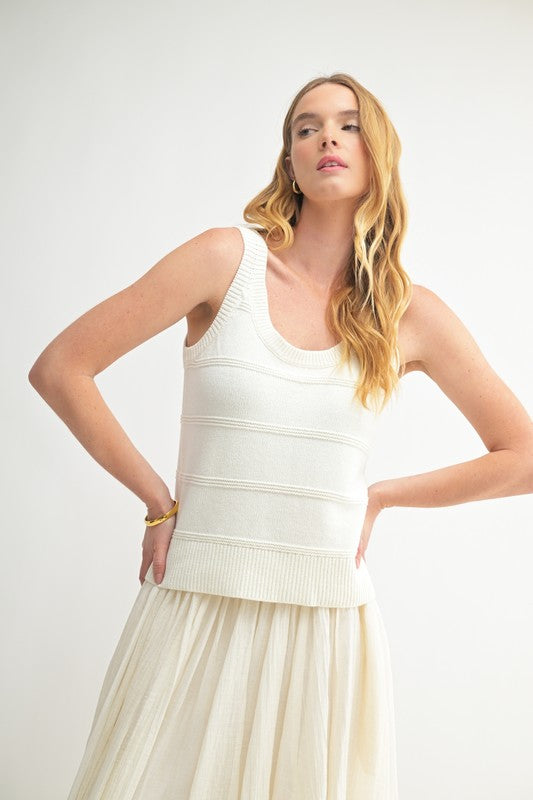 Classic Chic Cream Sweater Tank