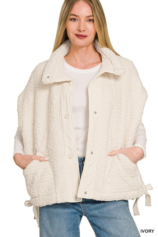 The New Fit Sherpa Snap Vest