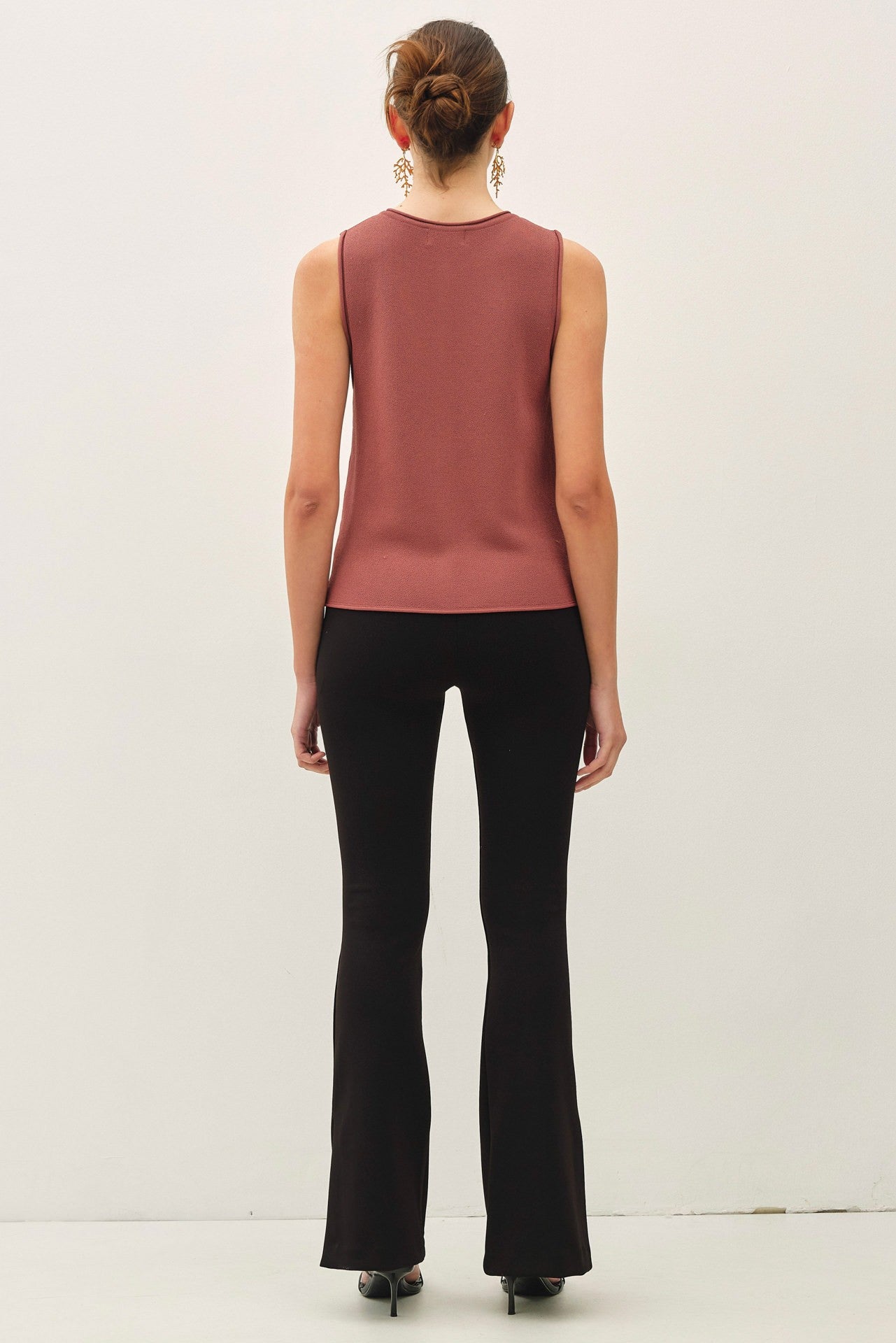 Jannie Terracotta Sleeveless Knit Top