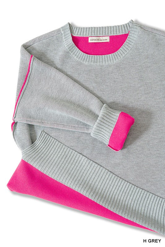 Pop Of Pink Sweater