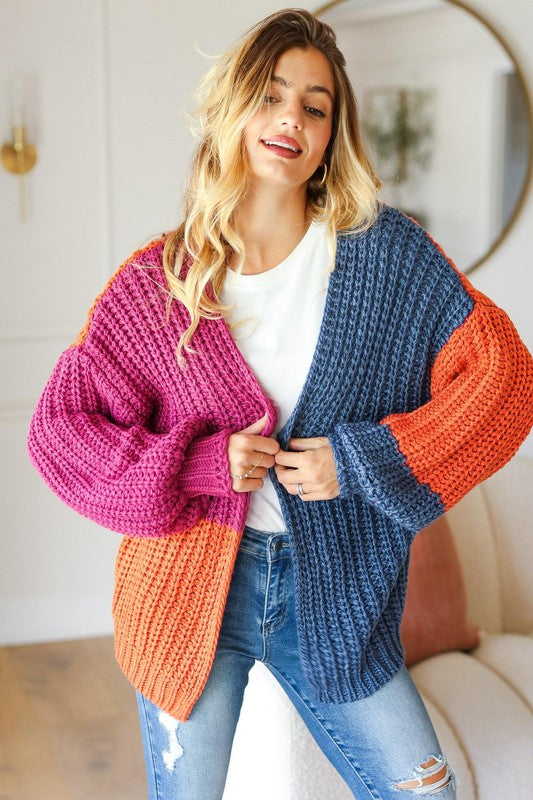 I’m Just Happy Colorblock Cardigan