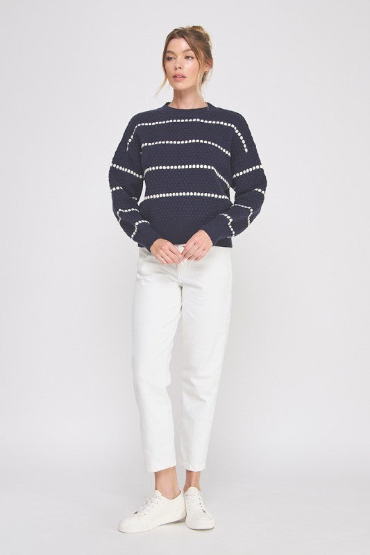 AllieRose Navy Striped Sweater