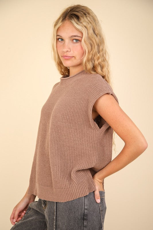 Mocha Sleeveless Sweater