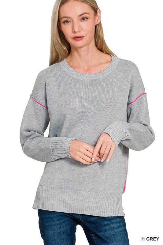 Pop Of Pink Sweater