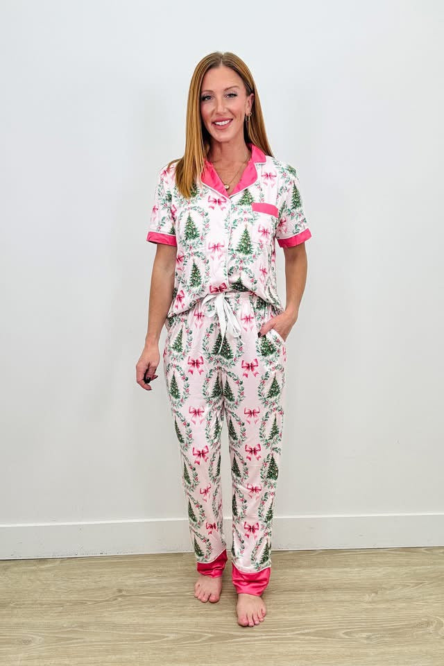 •PREORDER• Around The Tree Pajamas with Short Sleeves and Pants