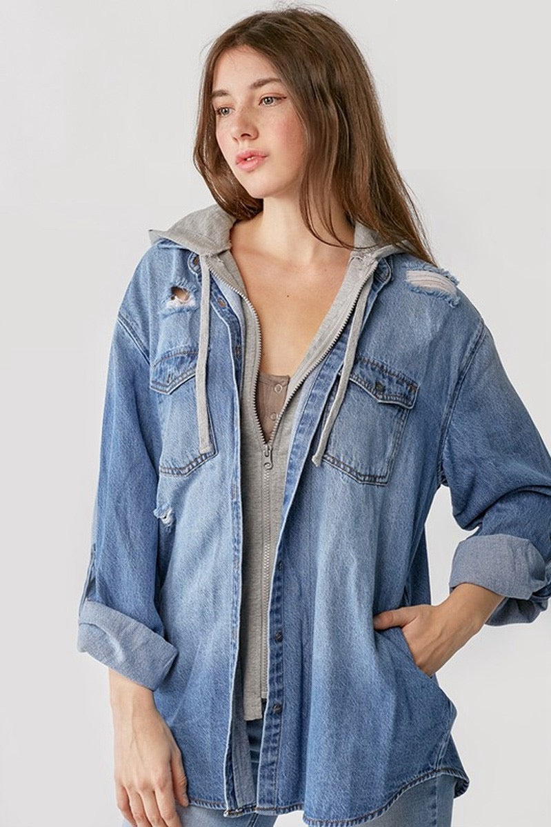 Genuinely Curious Denim Zip Jacket