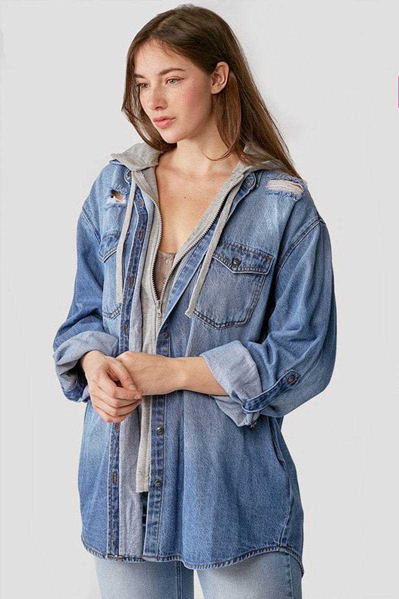 Genuinely Curious Denim Zip Jacket