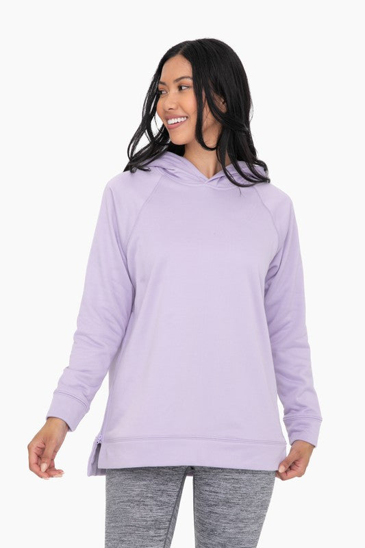 Lavender  Pullover Hoodie  with Side Zippers