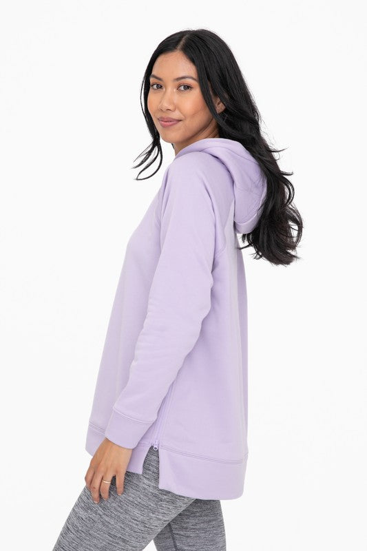 Lavender  Pullover Hoodie  with Side Zippers