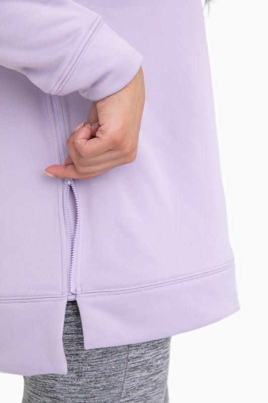 Lavender  Pullover Hoodie  with Side Zippers
