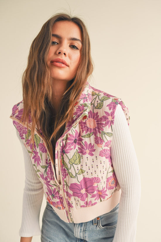 Posey Floral Puffer Vest