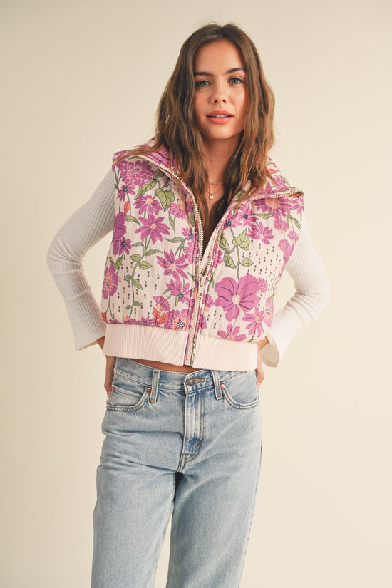 Posey Floral Puffer Vest