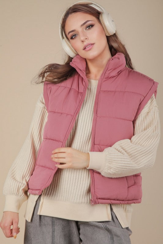 Isadora Mauve Puffer Vest