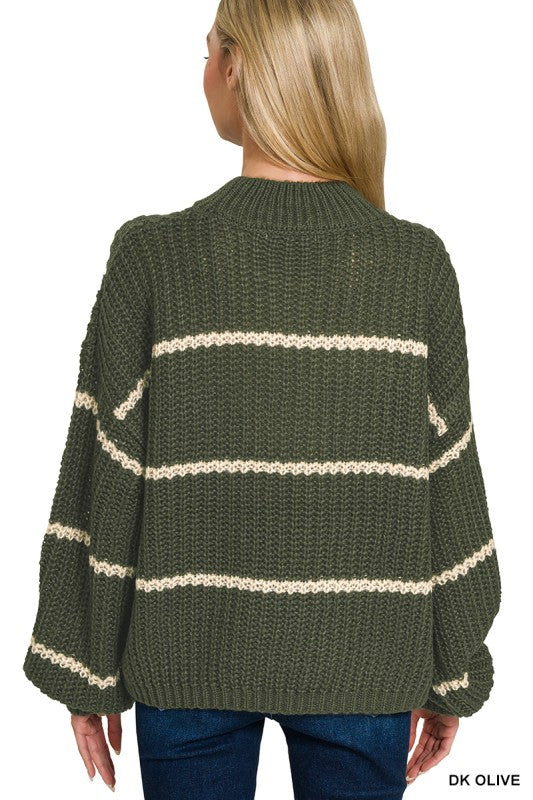 Olive Striped Sweater