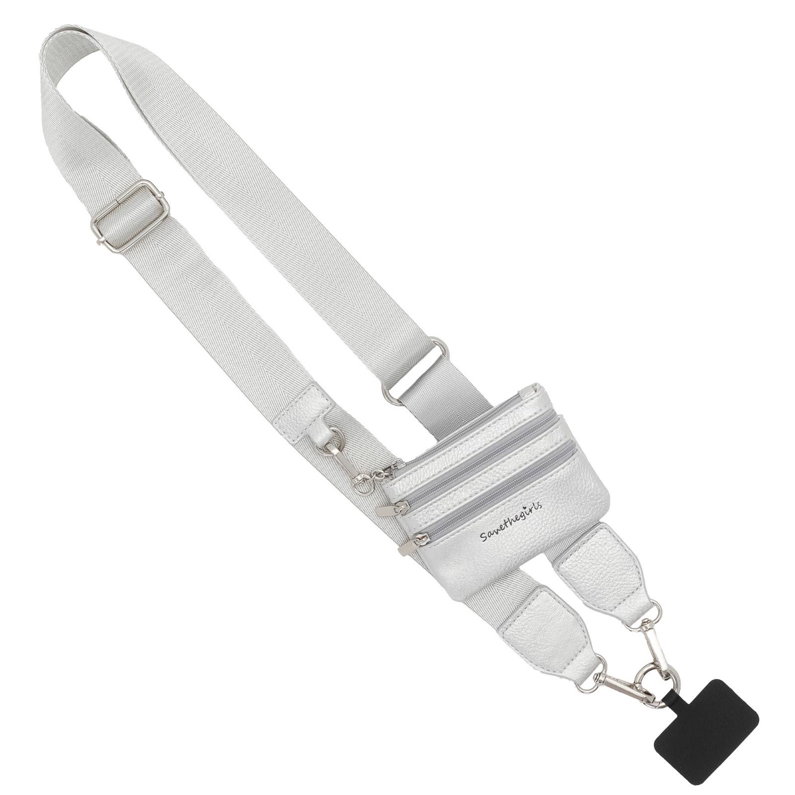 Clip &amp; Go Phone Lanyard with Wallet - Neutral Collection: Silver