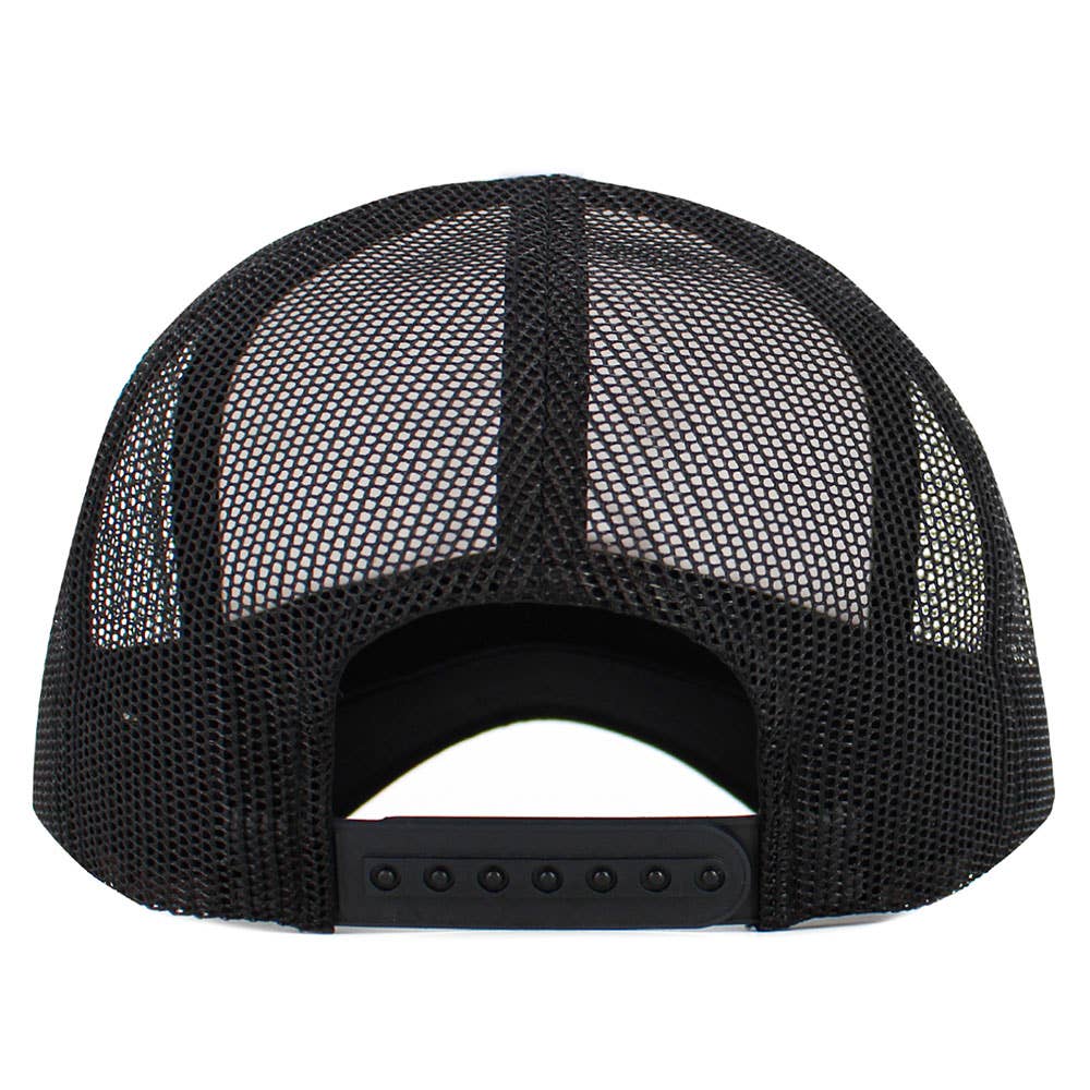 WAKE LAKE Mesh Back Trucker Hat: Light Blue,White