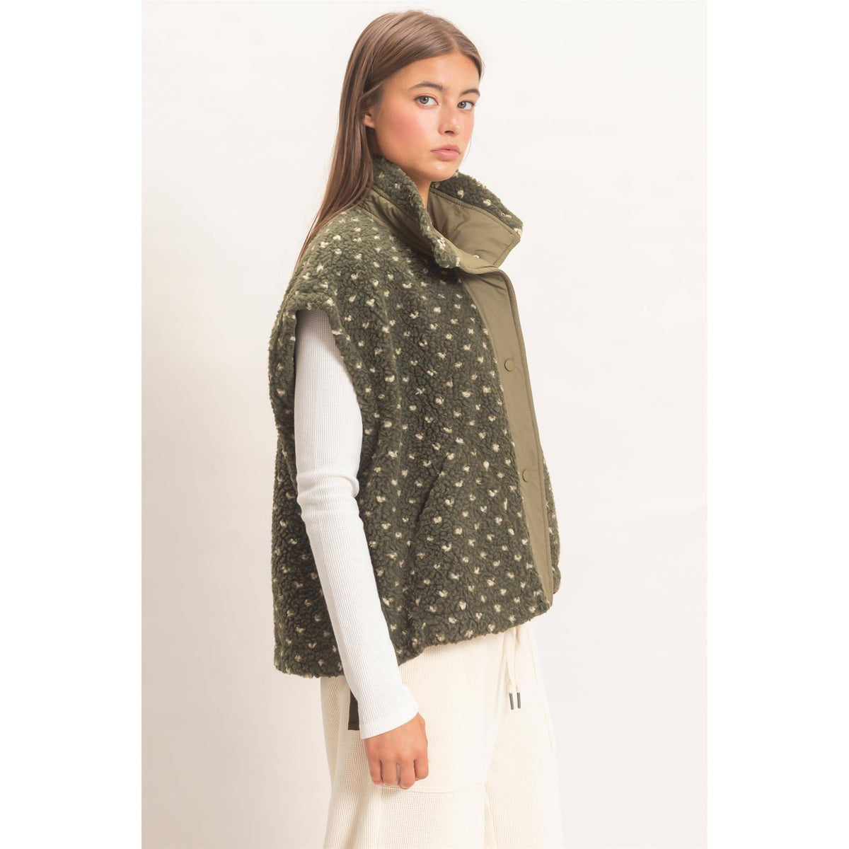 Lennie Polka Dot Sherpa Vest