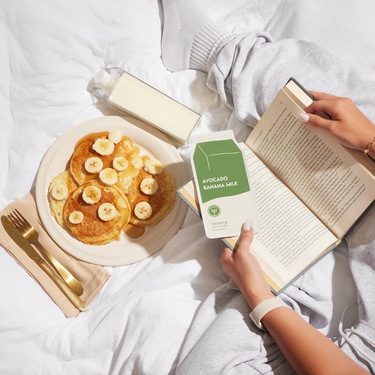 Avocado Banana Milk Hydrating Plant-Based Milk Sheet Mask: With Peg Hole