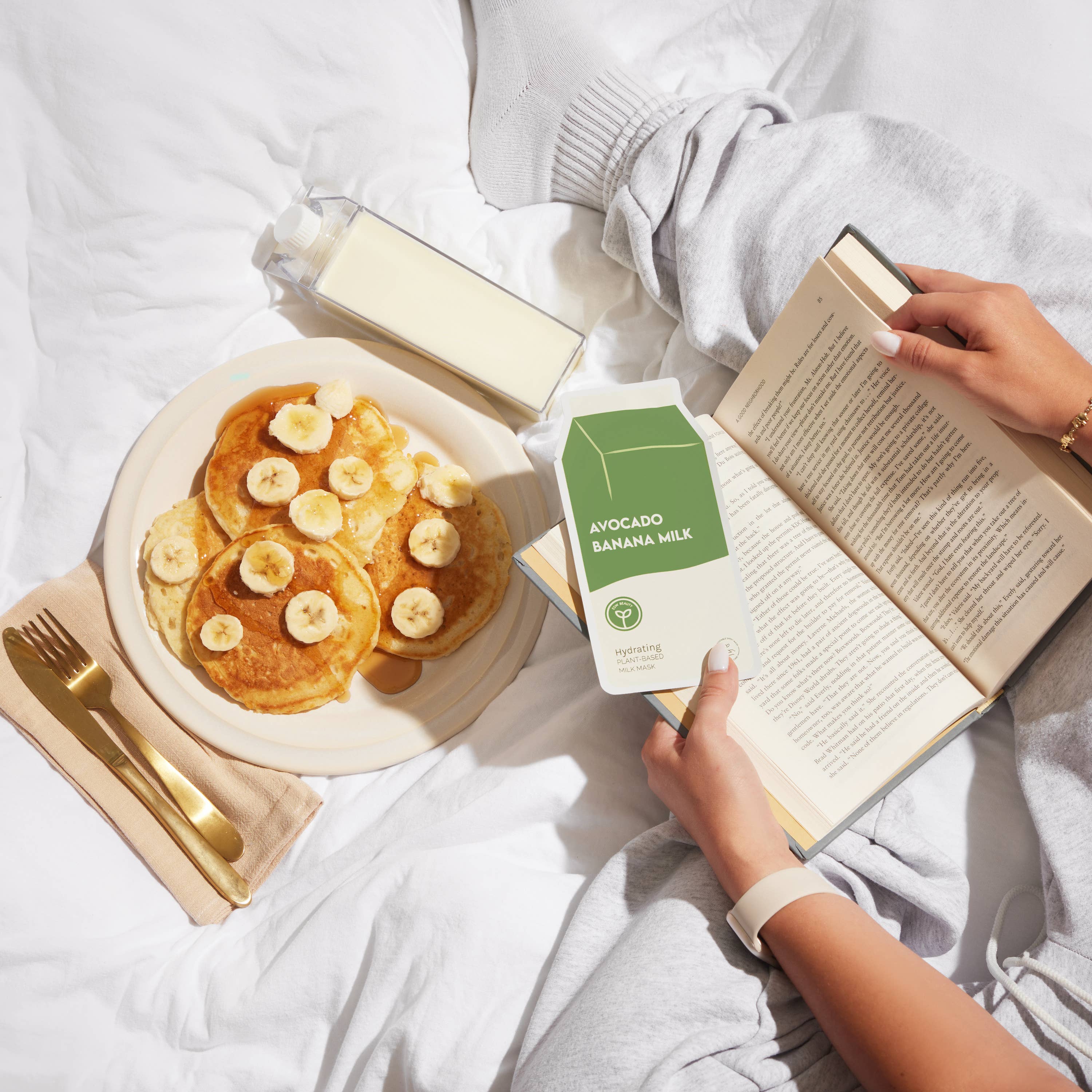 Avocado Banana Milk Hydrating Plant-Based Milk Sheet Mask: With Peg Hole
