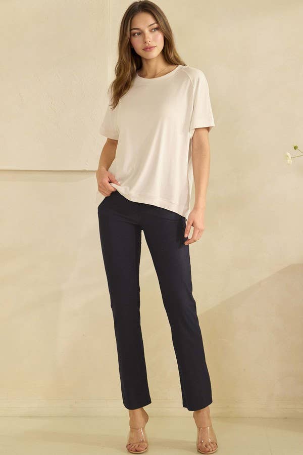 Everyday Soft Ribbed Loose Fit Short Sleeve Top