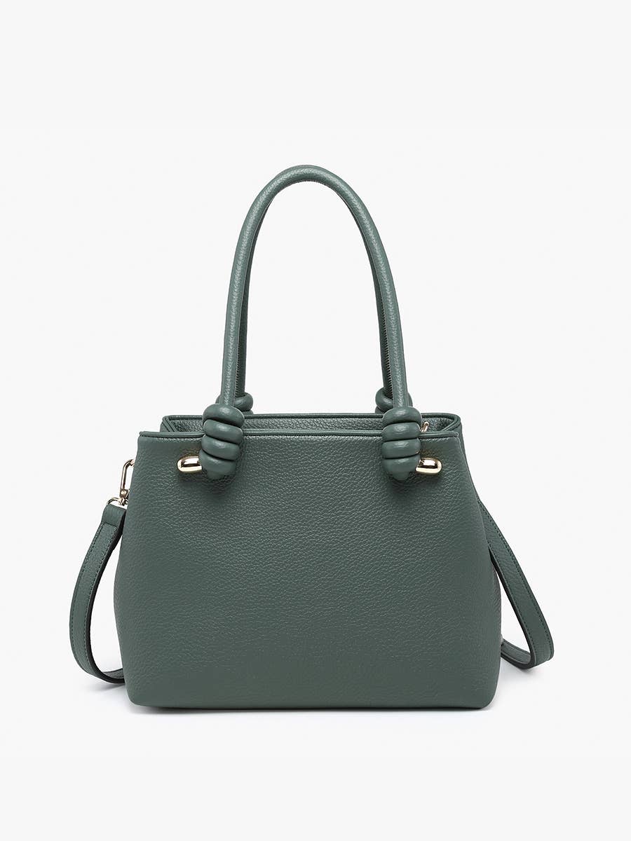 Blair Classic Satchel w/ Knotted Handles &amp; Long Strap: Dark Slate