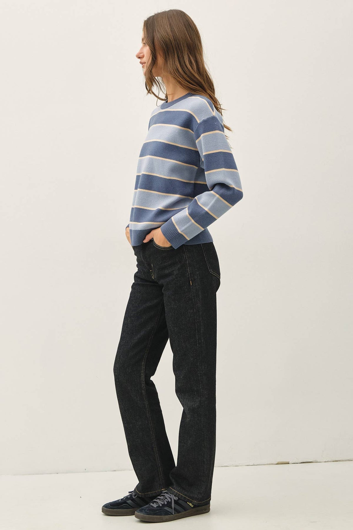 KENNY BOXY FIT MULTI STRIPED SWEATER