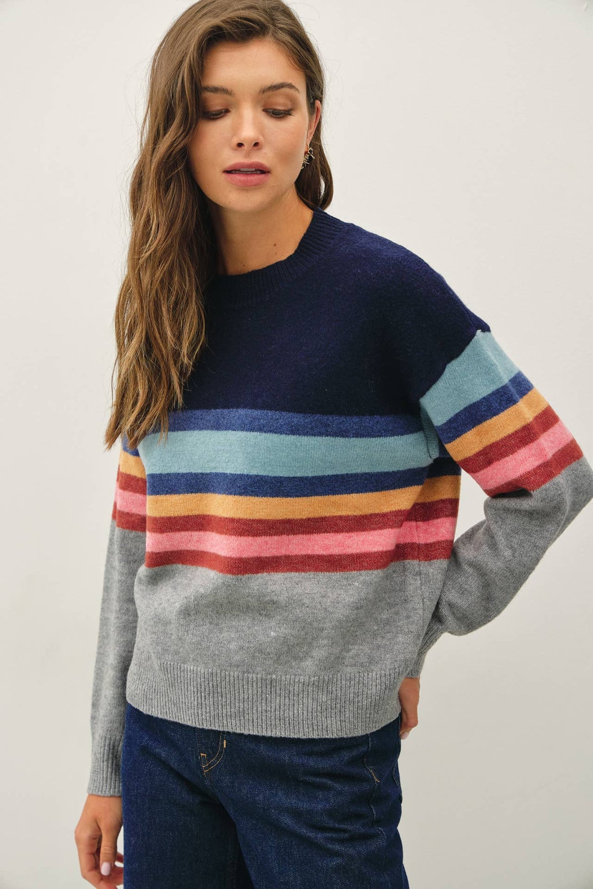 Lauren MULTI COLOR BLOCKED SWEATER